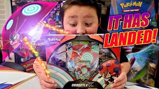 ITS COMING! OPENING A STRANGE BOX OF NEW POKEMON CARDS! ORBEETLE V BOX UNBOXING!