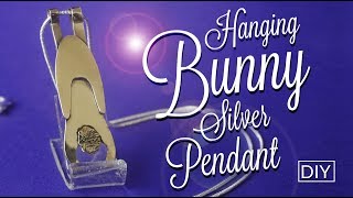 Sterling Silver Pendant  "Hanging BUNNY"   DIY