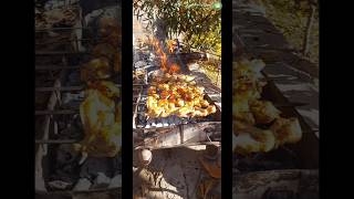 Making Chicken Kebabs in the Autumn.Delicious Chicken Kebab #food #asmr #nature #love