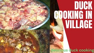 हंस का मीट कैसे बनाए /Full duck recipe in village style||duck cooking in village|बातक रेसीपी🦆