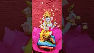 Ganpati backdrop decoration ideas for home🙏🏻 #homedcor #shortsvideo #diy #ganpati #ganpatidecoration