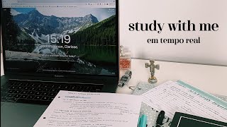 2h Study With Me em tempo real | Com música 📚 📖 🤓