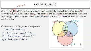 SUNY WCC - Math Resources for Students - Quick Review - Survey Problems (Three Sets)