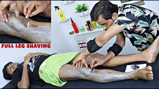 Lower Body Hair Removal | Razor Hair Shaving | Full Leg Shaving ASMR | Unwanted Hair Removal