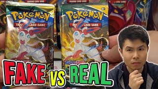 NEW Evolving Skies & Chilling Reign FAKE Pokemon Card Booster Packs, How to Tell Fake VS Real?