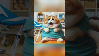 Funny fatty cat afraid of injection. #cutecat #funnycats #animals #viral #shorts