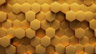 Mesmerizing Golden Hexagon - 3D Rendering [Free StockFootage 4K]