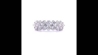 NEW! 2 Carat Diamond Multi-Row Cluster Ring in 14k White Gold