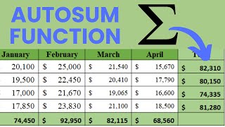 AutoSum Function in Excel