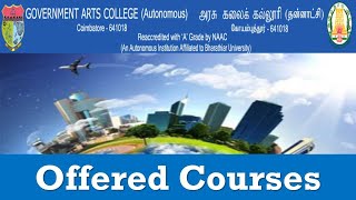 Government Arts College | Coimbatore | Offered Courses