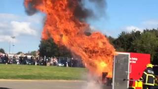 what happens when water is poured onto a chip pan fire