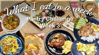 What I eat in a week (7 QUICK & EASY Homemade meals) Pantry Challenge Week 3 #nofoodwaste #howto