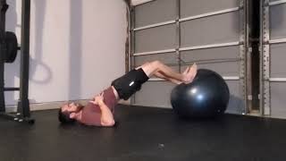 Stability Ball Glute Bridge Roll Out | Bodyweight Leg Workout | Bullet Proof Your Lower Back