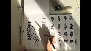 Урок по работе с формой деревьев с помощью брашпена SKETCHMARKER LETTERING PEN