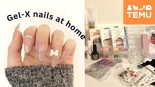 GEL-X NAILS USING TEMU NAIL ART SUPPLIES // HOW TO DO GEL-X NAILS AT HOME