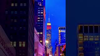 Glow of Empire States Building, New York #shorts #travel #tower #music