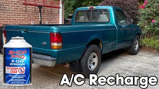 Fixing the A/C on my 1994 Ford Ranger Truck | A/C Recharge