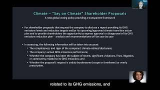 2022 ISS Policy Update on Say-on-Climate proposals