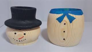 Easy guide on Tealight holder + lidded box snowman