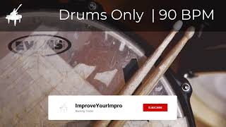 Simple Drum Beat | 4/4 | 90 BPM | Drums Backing Track for practise