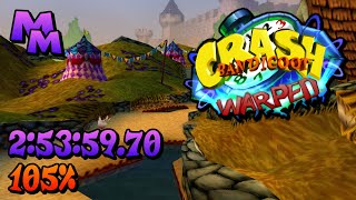 Crash Bandicoot: Warped - 105% - 2:53:59.70 [PB]