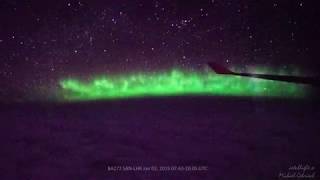 In Flight Northern Lights and Quadrantids Meteors