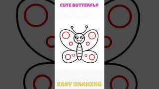 Easy to draw a cute butterfly #easytodraw