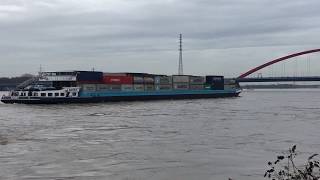 Rhein Hochwasser Duisburg Ziegenpeter Brücke 2018 Hochfeld