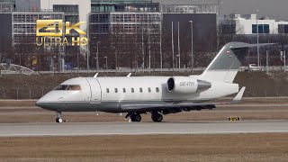 Bombardier Challenger 604 from Air Independence OE-ITH arrival at Munich Airport MUC EDDM