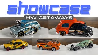 Hot Wheels Collection Showcase - Time Attaxi, Surf N Turf, Surf Crate, The Vanster, RV There Yet