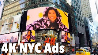 [4K] NYC The Art of Ads🇺🇸: H&M Times Square Holiday Season 2021, 4K Ultra HD