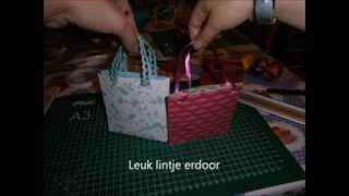 Moederdag papieren kado tasje maken DIY korte tutorial