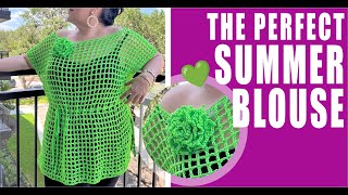 The perfect SUMMER Blouse / how to crochet - EASY AND FAST - BY LAURA CEPEDA