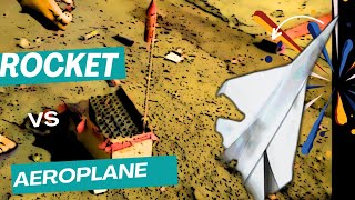 Rocket vs Aeroplane 💪 🔥  rocket cracker experiment#experiment #crackers