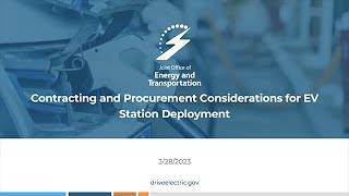 Contracting and Procurement Considerations for EV Station Deployment