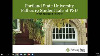 Fall 2019 Life in Portland and PSU Resources Webinar