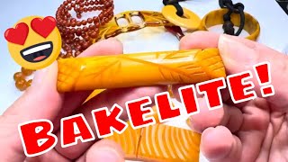 Amazing Vintage Bakelite Haul!  Dress Clips, Bangles, Buckles, and Brooches