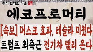 [에코프로머티] 트럼프 일본 머스크에 푹 빠지다. 테슬라 상승 랠리!   #에코프로머티