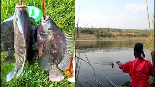 🤷‍♀️kwizera Fisherman in Lake Muhazi 👍 Kayaks fishing 😨swimming