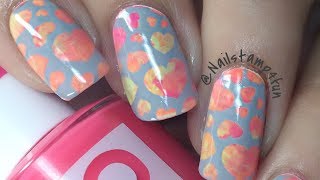 Quickie Nail Art Neon Hearts Nail Stamping with Pueen Nail Party 01