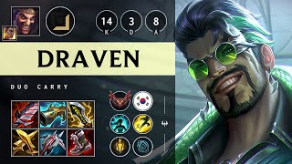 Draven ADC vs Corki: Triple Kill, Godlike - KR Grandmaster Patch 14.22