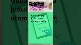 Membuat Daftar Isi #microsoft #microsoftword #tutorial #tutorialmicrosoft