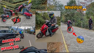 TVS NTORQ 125 VS SUZUKI ACCESS 125 🏁 || STUNTS 🔥 || AsHu46