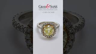 GIA certified round brilliant cut 3.13 Ct ring (Natural, Fancy Intense Yellow, VVS1 clarity)