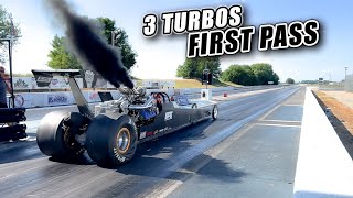 NEW 6.7 Powerstroke Dragster Triple Turbo and all the FUEL SETUP - FIRST PASSES