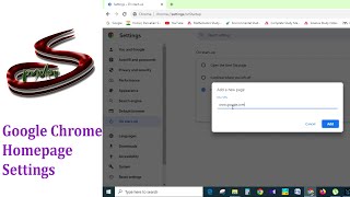 Google Chrome Homepage Settings