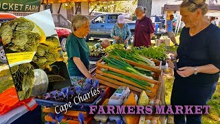 Jim Baugh Outdoors TV shops organic upcoming cooking feature Cape Charles Farmers Market 5 1 2018