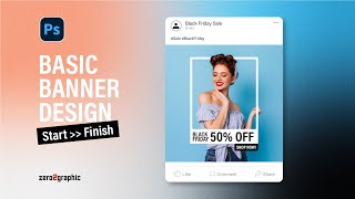 How to Basic Banner Design in Adobe Photoshop CC | Graphic Tutorials