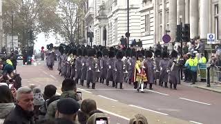 Band of the Irish Guards and Band of the Scots Guards marching back to barracks