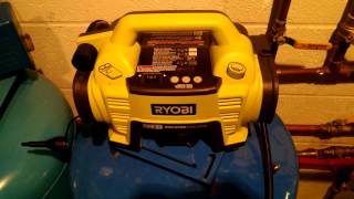 18V Ryobi Compressor can Adjust Air Pressure in Well Tank